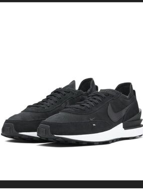 Nike Mens Waffle One Running Shoes DA7995-001 Men's Black/Black-White Size 9